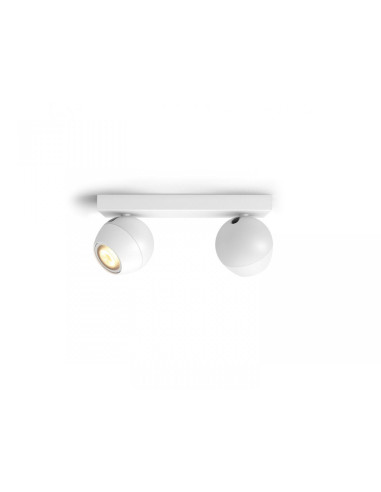 Spot LED Dublu Philips Hue Buckram, Bluetooth, 2xGU10, 2x5W
