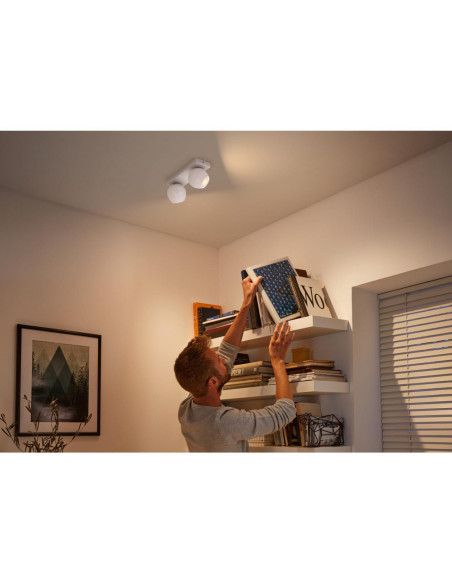 Spot LED Dublu Philips Hue Buckram, Bluetooth, 2xGU10, 2x5W