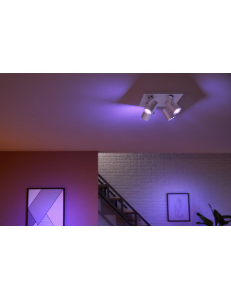 Spot LED RGB Cvadruplu Philips Hue Argenta, Bluetooth, 4xGU10