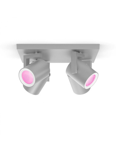 Spot LED RGB Cvadruplu Philips Hue Argenta, Bluetooth, 4xGU10