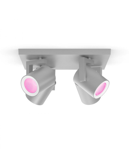 Spot LED RGB Cvadruplu Philips Hue Argenta, Bluetooth, 4xGU10