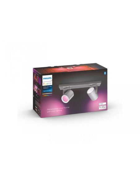 Spot LED RGB Dublu Philips Hue Argenta, Bluetooth, 2xGU10