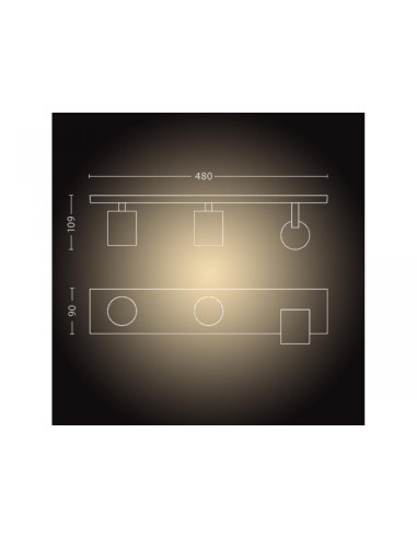Spot LED Triplu Philips Hue Runner, Bluetooth, 3xGU10, 3x5.5W
