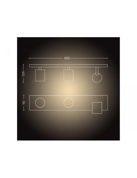 Spot LED Triplu Philips Hue Runner, Bluetooth, 3xGU10, 3x5.5W