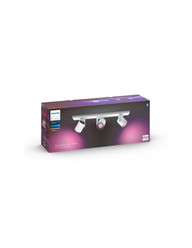 Spot LED RGB Triplu Philips Hue Argenta, Bluetooth, 3xGU10