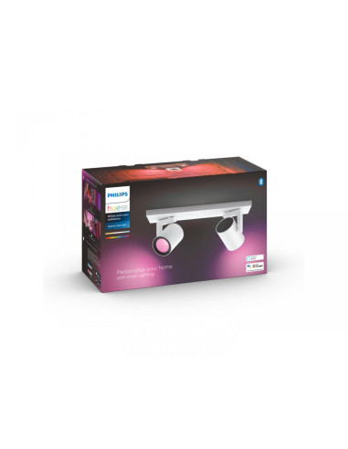 Spot LED RGB Dublu Philips Hue Argenta, Bluetooth, 2xGU10