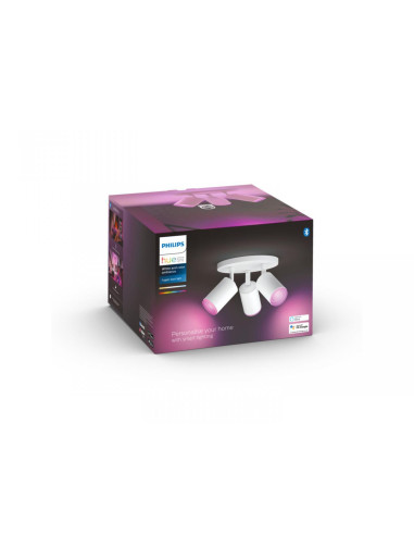 Spot LED RGB Triplu Philips Hue Fugato, Bluetooth, 3xGU10