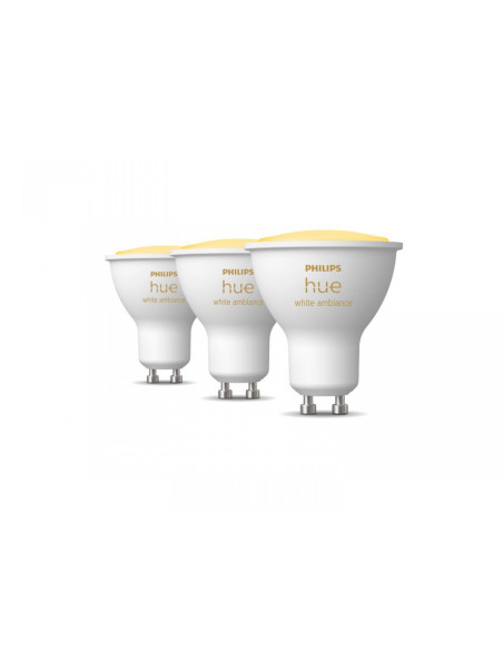 3 Becuri LED inteligente Philips Hue Spot, Bluetooth, GU10, 5W