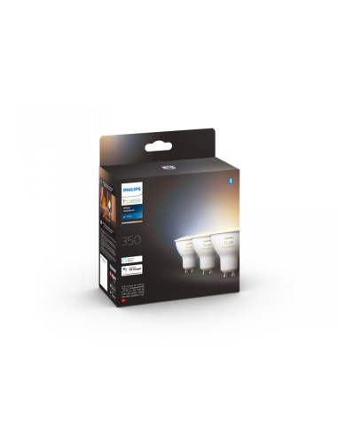 3 Becuri LED inteligente Philips Hue Spot, Bluetooth, GU10, 5W