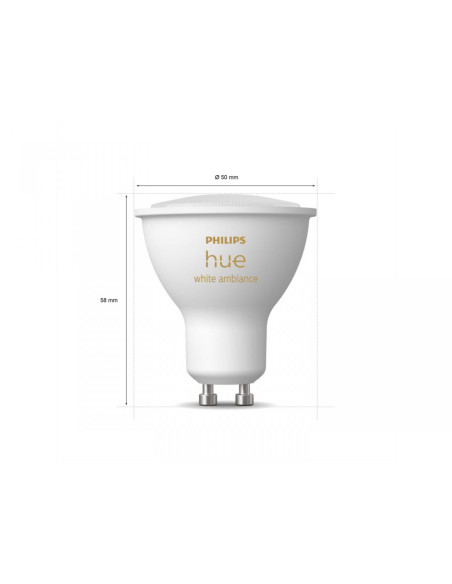 Bec LED inteligent Philips Hue Spot, Bluetooth, GU10, 5W, 350