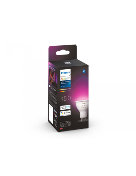 Bec LED RGB inteligent Philips Hue Spot, Bluetooth, GU10, 5W