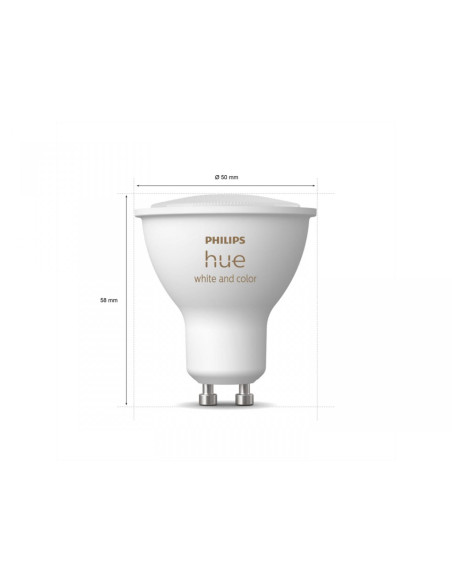 Bec LED RGB inteligent Philips Hue Spot, Bluetooth, GU10, 5W