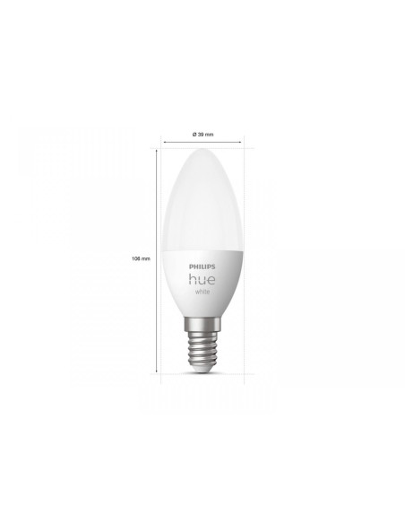2 Becuri LED inteligente Philips Hue B39, Bluetooth, E14, 5.5W