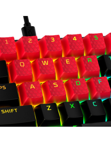 519T6AA#ABA,HP Gaming Keycaps Full set, HyperX Pudding, US Layout, RED