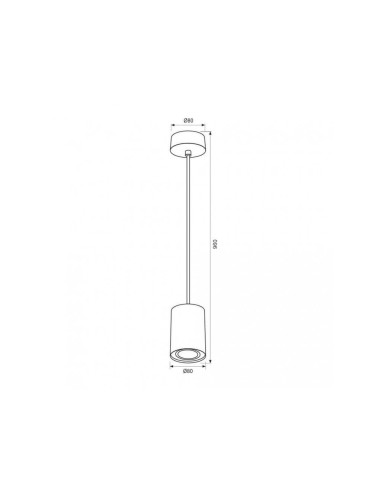 Pendul Vivalux W FARGO, GU10, Ø80mm, cablu 1m, Alb