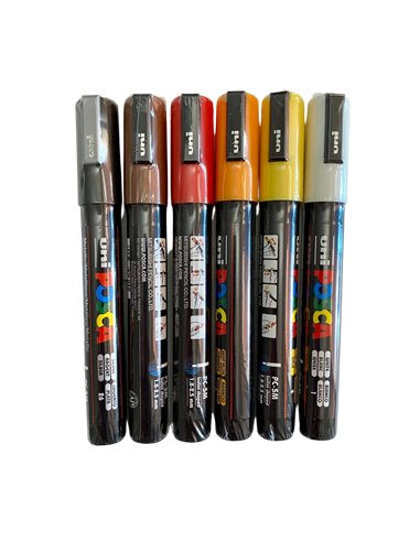 Set 6 Markere UNI POSCA PC-5M, 1.8-2.5mm, POS33-PC5M