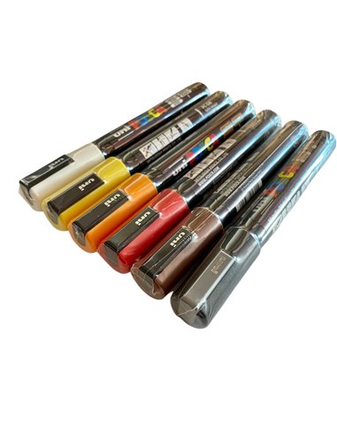 Set 6 Markere UNI POSCA PC-5M, 1.8-2.5mm, POS33-PC5M