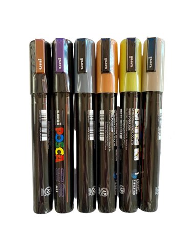 Set 6 Markere UNI POSCA PC-5M, 1.8-2.5mm, POS34-PC5M