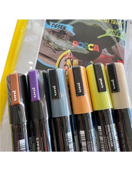 Set 6 Markere UNI POSCA PC-5M, 1.8-2.5mm, POS34-PC5M