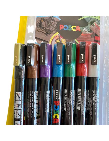 Set 7 Markere UNI POSCA PC-3M, 0.9 - 1.3 mm, POS35-PC3M