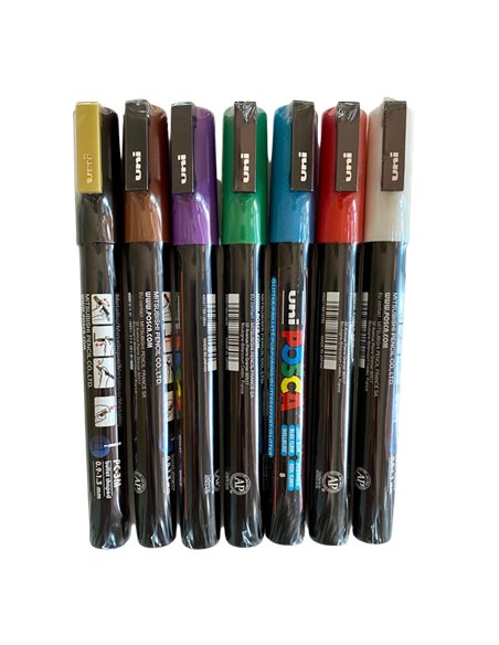 Set 7 Markere UNI POSCA PC-3M, 0.9 - 1.3 mm, POS35-PC3M