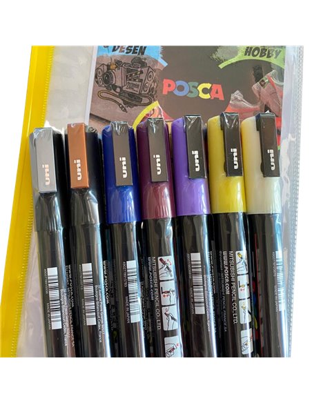 Set 7 Markere UNI POSCA PC-3M, 0.9 - 1.3 mm, POS36-PC3M