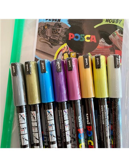 Set 8 markere UNI POSCA PC-1MR 0.7 mm, POS37-PC1MR