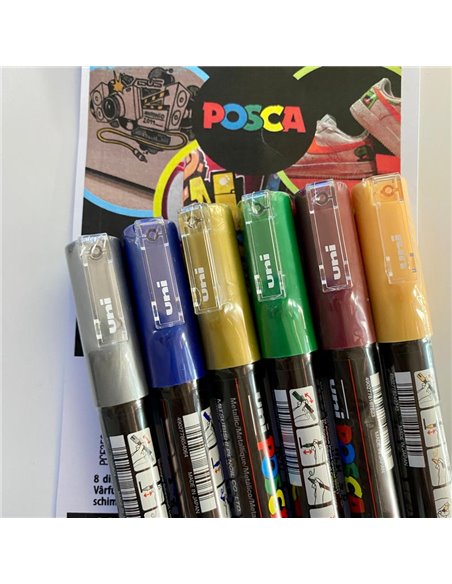 Set 6 markere UNI POSCA PC-1M, 0.7 - 1 mm, POS38-PC1M