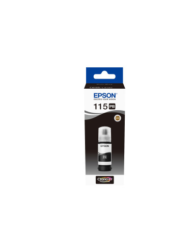 Cartus cerneala Epson 115, photo black, capacitate 70ml   6200 pagini, compatibil cu  Epson EcoTank L8160, EcoTank L8180