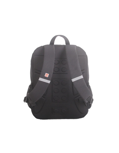Rucsac negru LEGO M-Line, cu buzunar frontal - design albastru