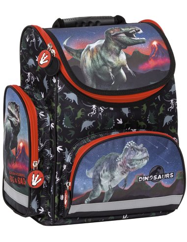 Set scoala Dinozaur 17 - Ghiozdan scoala ergonomic, Penar neechipat cu 1 fermoar