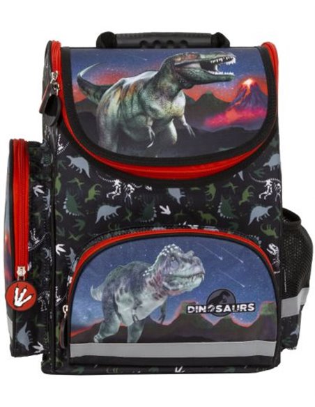 Set scoala Dinozaur 17 - Ghiozdan scoala ergonomic, Penar neechipat cu 1 fermoar