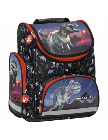 Set scoala Dinozaur 17 - Ghiozdan scoala ergonomic, Penar neechipat cu 1 fermoar