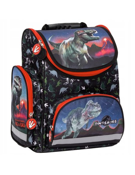 Set scoala Dinozaur 17 - Ghiozdan scoala ergonomic, Penar neechipat cu 1 fermoar