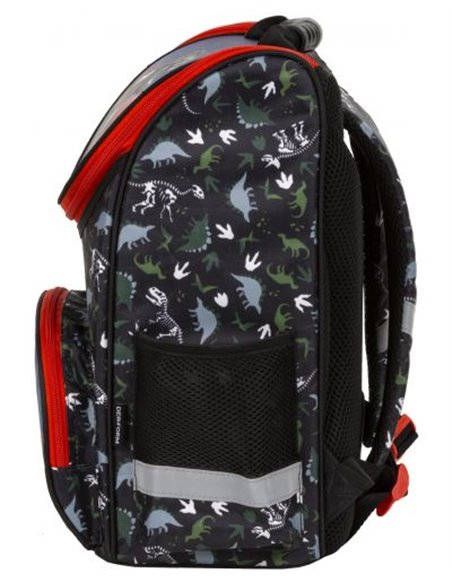 Set scoala Dinozaur 17 - Ghiozdan scoala ergonomic, Penar neechipat cu 1 fermoar