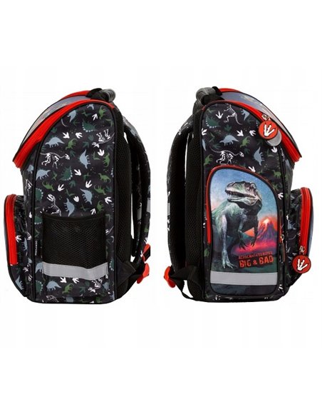 Set scoala Dinozaur 17 - Ghiozdan scoala ergonomic, Penar neechipat cu 1 fermoar