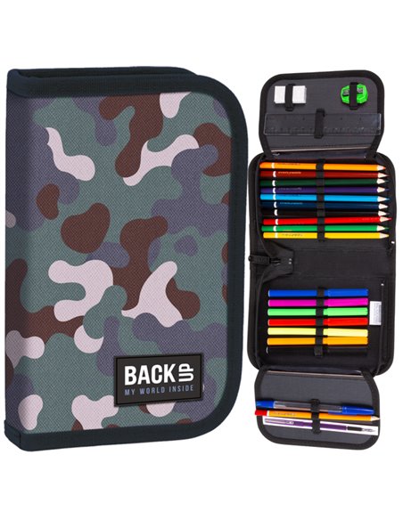 Set scoala Army - Ghiozdan scoala, Penar echipat cu 1 fermoar si Sac incaltaminte