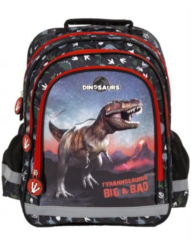 Set scoala Dinozaur 17 - Ghiozdan scoala, Penar echipat cu 1 fermoar si Sac incaltaminte