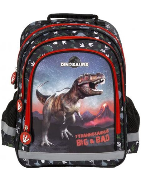 Set scoala Dinozaur 17 - Ghiozdan scoala, Penar echipat cu 1 fermoar si Sac incaltaminte
