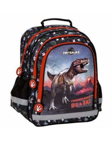 Set scoala Dinozaur 17 - Ghiozdan scoala, Penar echipat cu 1 fermoar si Sac incaltaminte