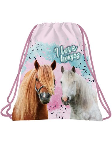 Set scoala animale, Model cai, Ghiozdan, Penar echipat 1 fermoar, Sac incaltaminte