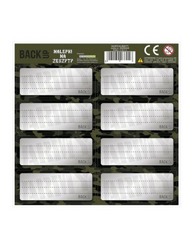 Set etichete scolare Derform Game, 16 etichete, Fundal gri si verde