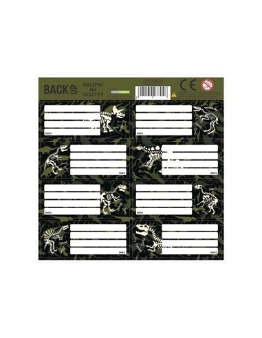 Set etichete scolare Derform , 16 etichete, Nuante de negru si verde