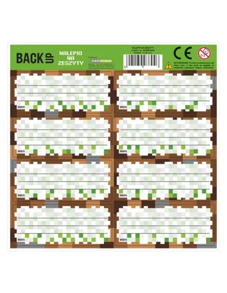 Set etichete scolare Derform Game, 16 etichete, Nuante de maro si verde