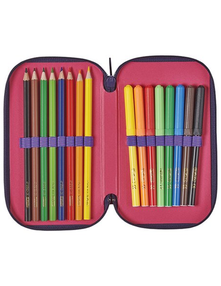 50038770,Penar echipat 31 piese 3 fermoar, Motiv bloomy horse