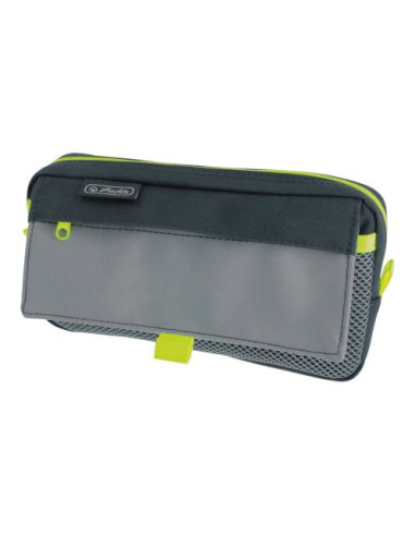 50039012,Necessaire, 2 compartimente, culoare gri/neon