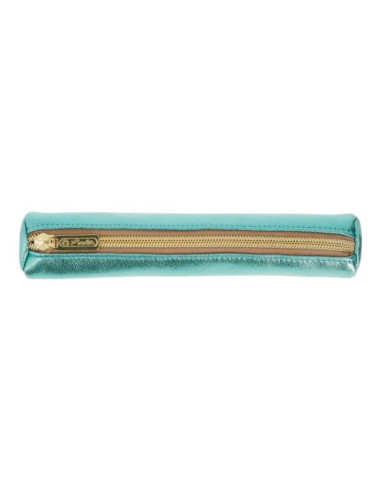 50039098,Necessaire rotund mini metallic turquoise