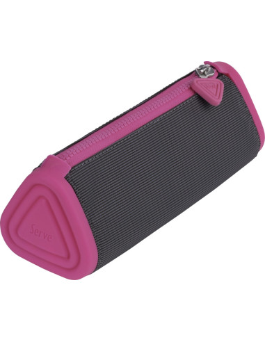 SV-PRISMOUKGFP,Necessaire triunghiular serve prismo silicon/poliester gri/roz blister