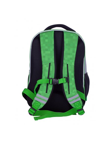Set scoala - Ghiozdan ergonomic, Sac de incaltaminte, Motiv Minecraft, Alex&Steven