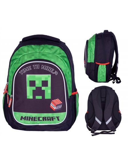 Set scoala Time to mine - Ghiozdan, Sac incaltaminte, Motiv Miinecraft